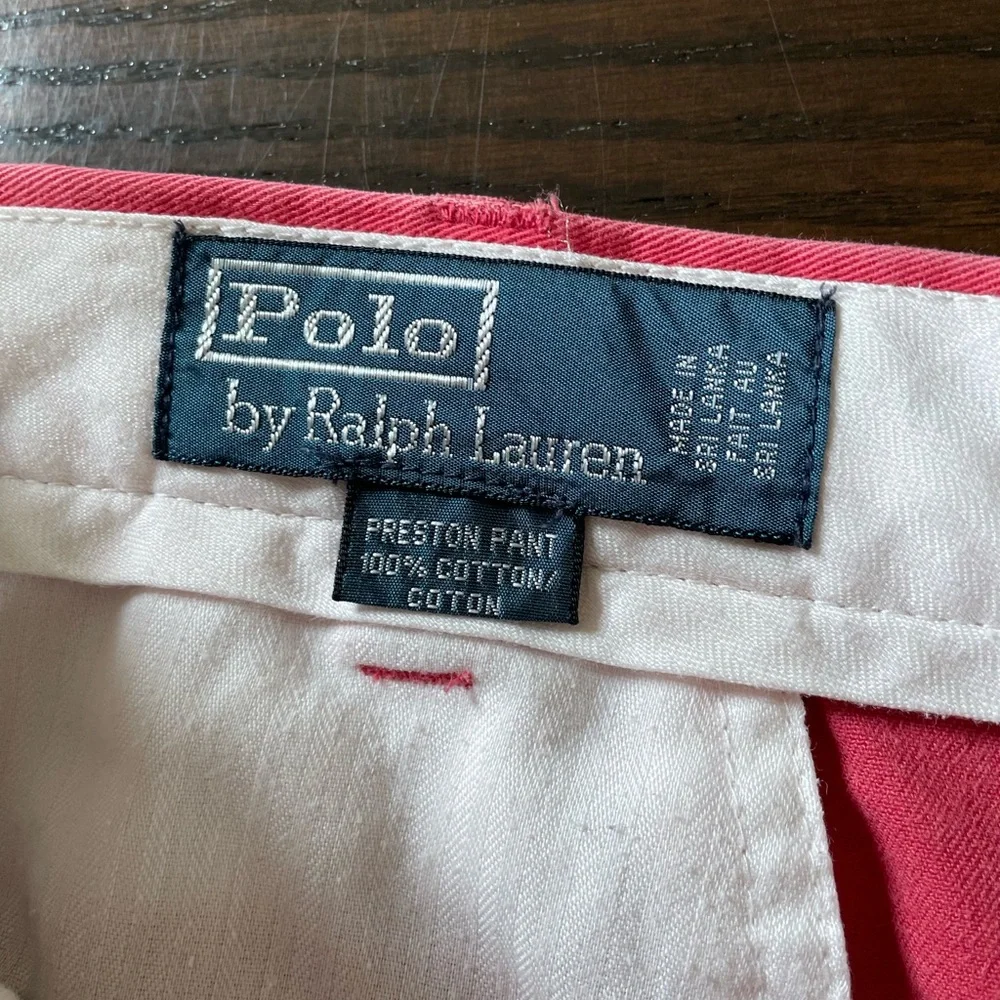 Vtg 90’s Polo Ralph Lauren Red Chino Preston Pant 36/32 - Picture 3 of 8